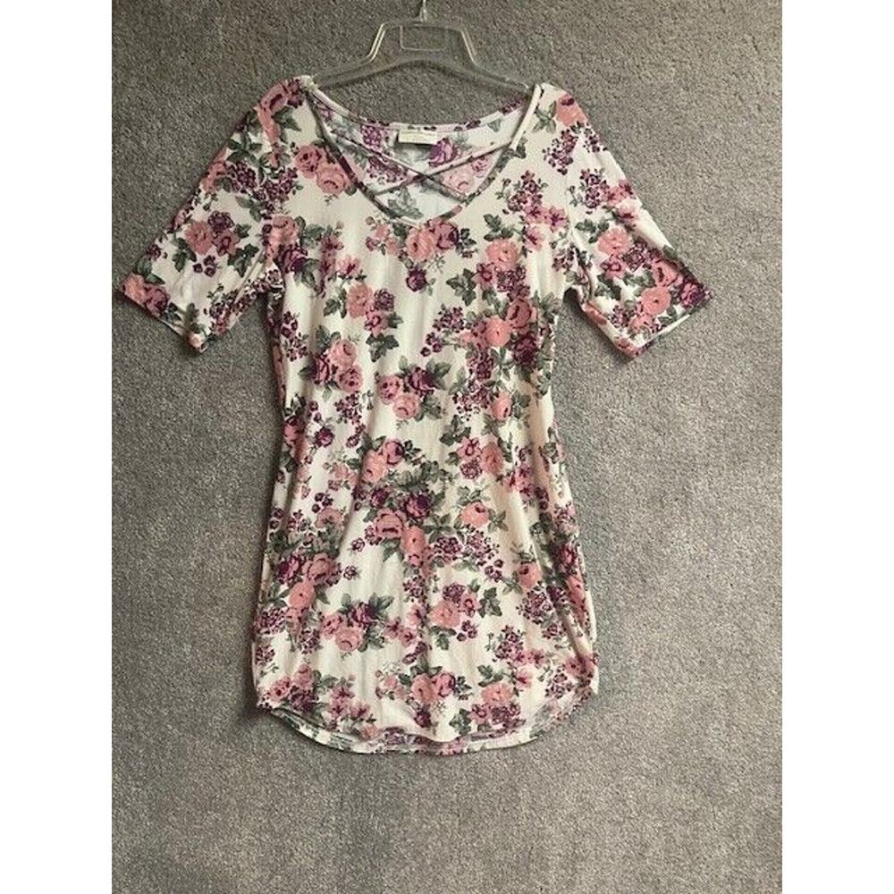 Bobbie Brooks Dress Womens Sz Large Floral Mini Feminine Pastel Cottagecore Y2K